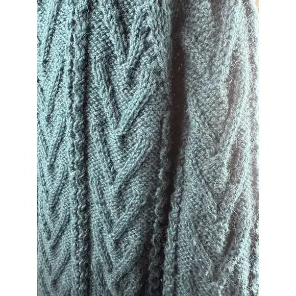 An Irish Traditional Handknit Cardigan Fisherman Sweater Pure New Wool Ireland - Picture 8 of 16